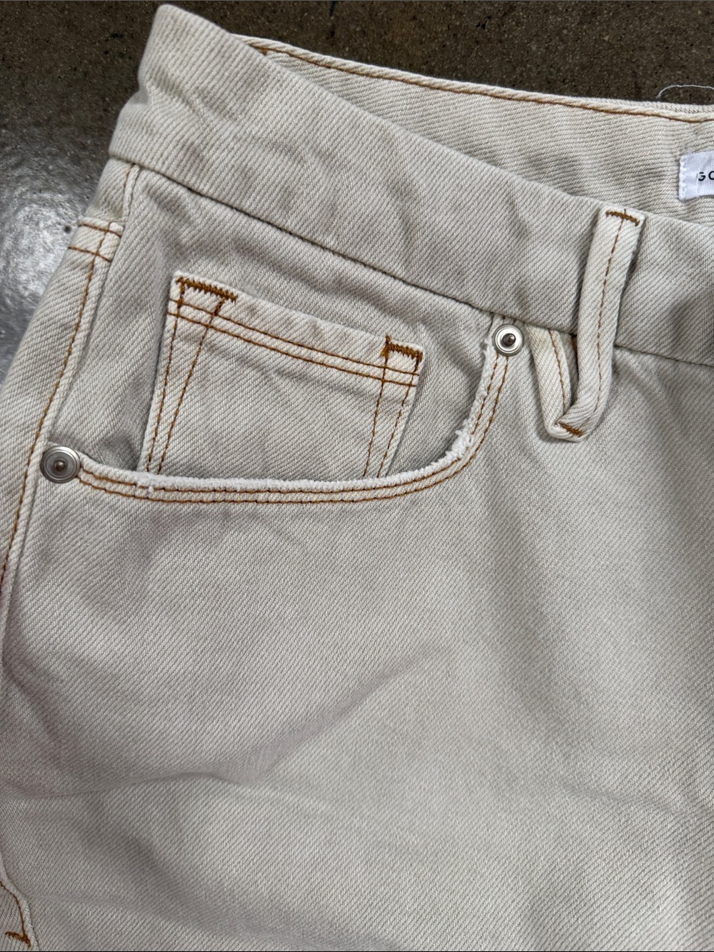 Good American Good 90s Icon straight leg jeans size 4 Bone high rise - Picture 3 of 4